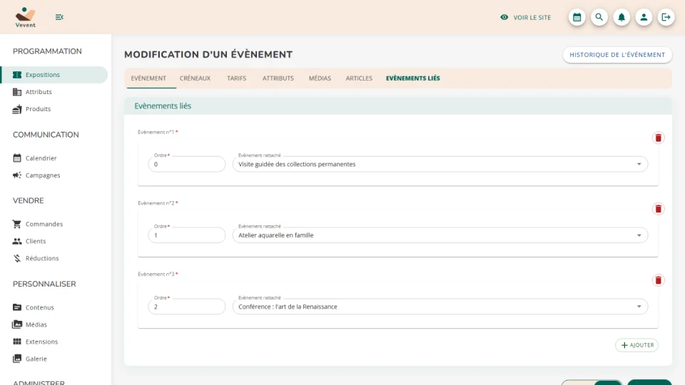 Evénements connexes